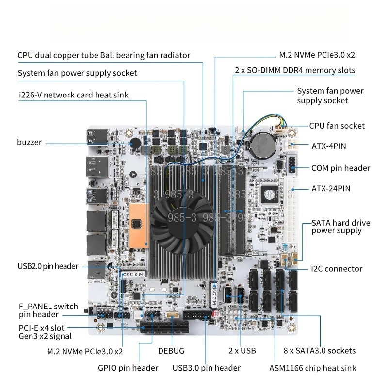 Motherboard Mini ITX Putih M11 - Mini Itx Dual 2.5G Nas Motherboard ulasan dan harga